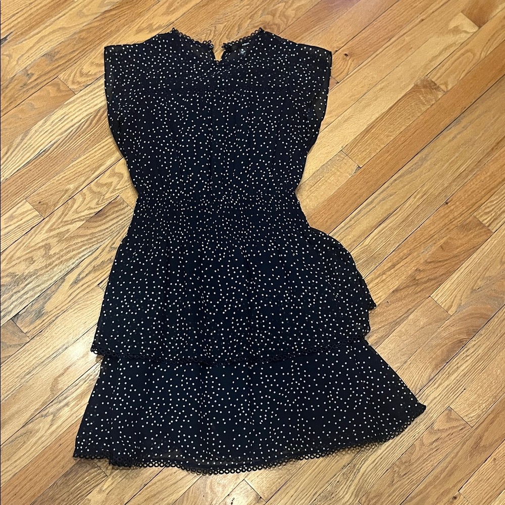 AQUA Elegant Navy Polka Dot Dress Never worn
